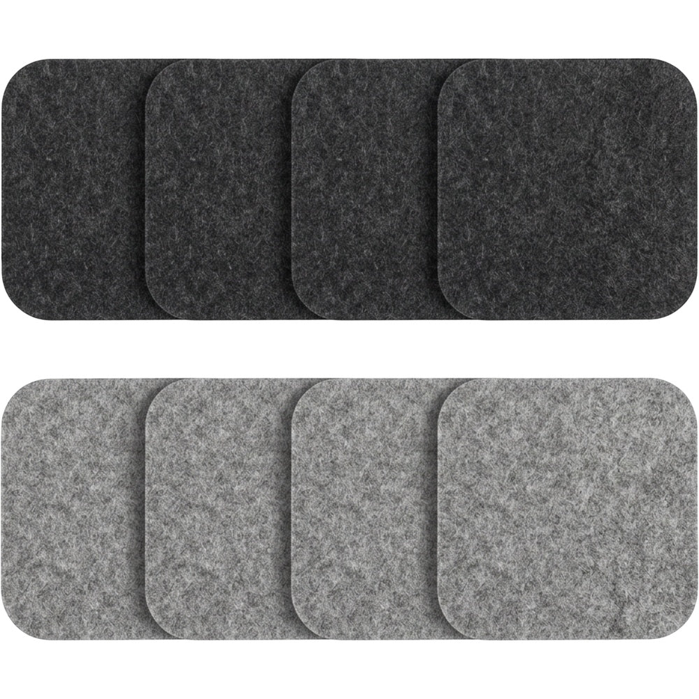 Zanet Wool Felt Coasters Set of 8 10 cm Charcoal and Heather Gray - Product view