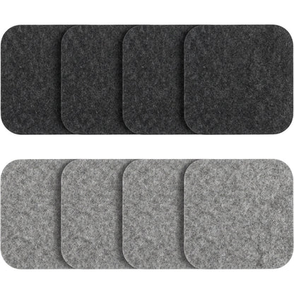 Zanet Wool Felt Coasters Set of 8 10 cm Charcoal and Heather Gray - Product view