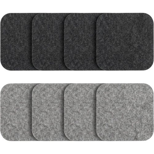 Zanet Wool Felt Coasters Set of 8 10 cm Charcoal and Heather Gray - Product view