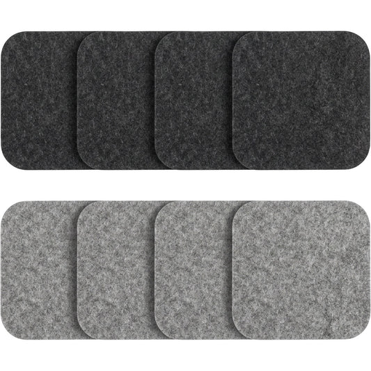 Zanet Wool Felt Coasters Set of 8 10 cm Charcoal and Heather Gray - Product view