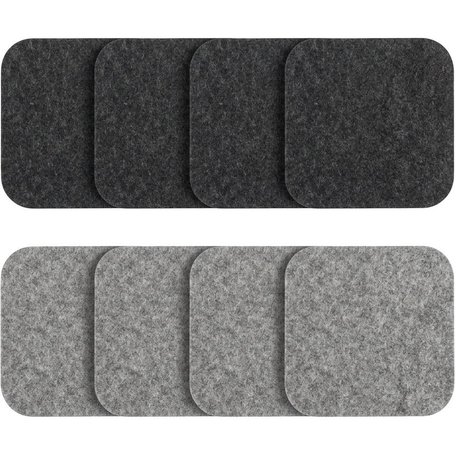Zanet Wool Felt Coasters Set of 8 10 cm Charcoal and Heather Gray